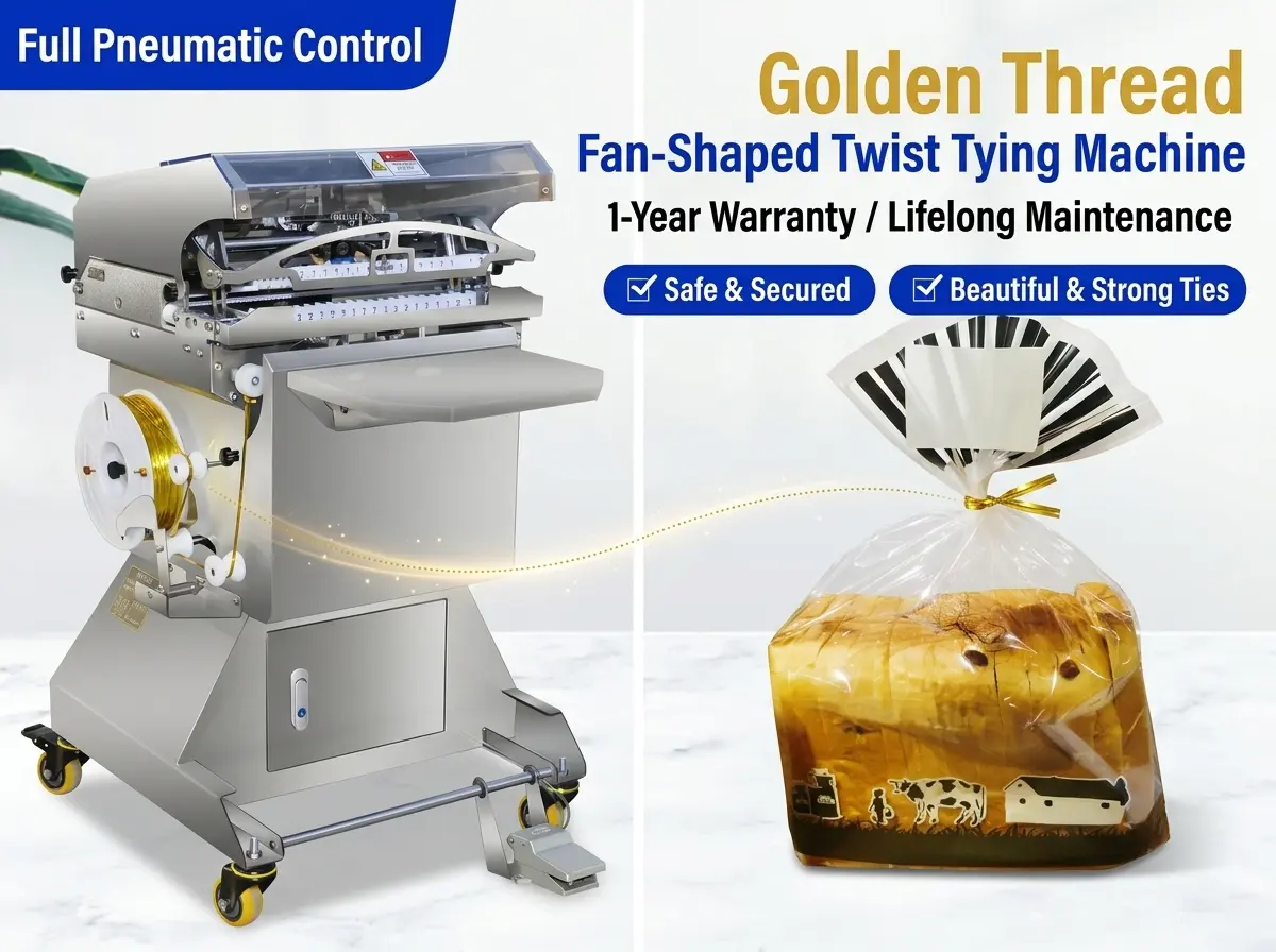 Pneumatic Fan-Shaped Bread Snack Bag Tying Machine JW-300