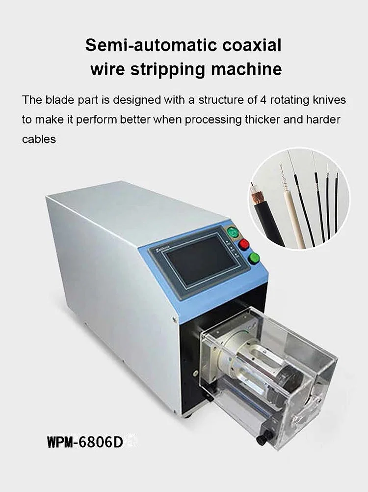 Coaxial cable stripping machine, large square cable pin stripper, Computerized Cutting Stripping Machine, Coax Cable making equipment, wire rotary stripper