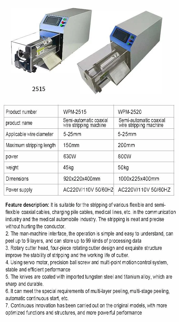 Coaxial cable stripping machine, large square cable pin stripper, Computerized Cutting Stripping Machine, Coax Cable making equipment, wire rotary stripper