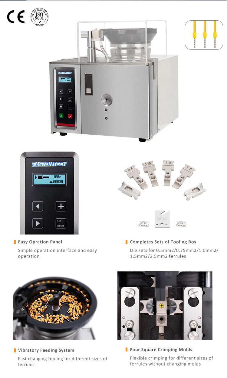 Loose Tubular Terminal Crimping Machine, Loose Insulator Crimping Machine, Wire Strip And Crimping Machine, European Single Terminal Press Machine