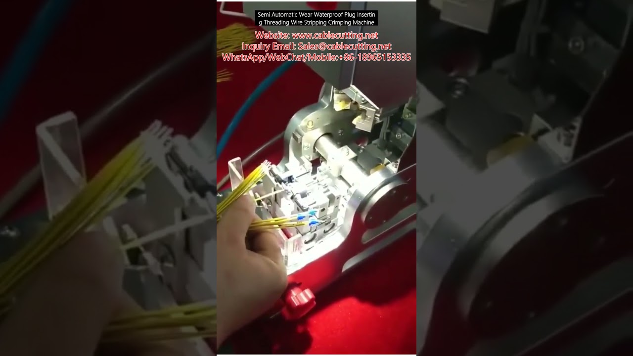 Semi Automatic Wear Waterproof Plug Inserting Threading Wire Stripping Crimping Machine