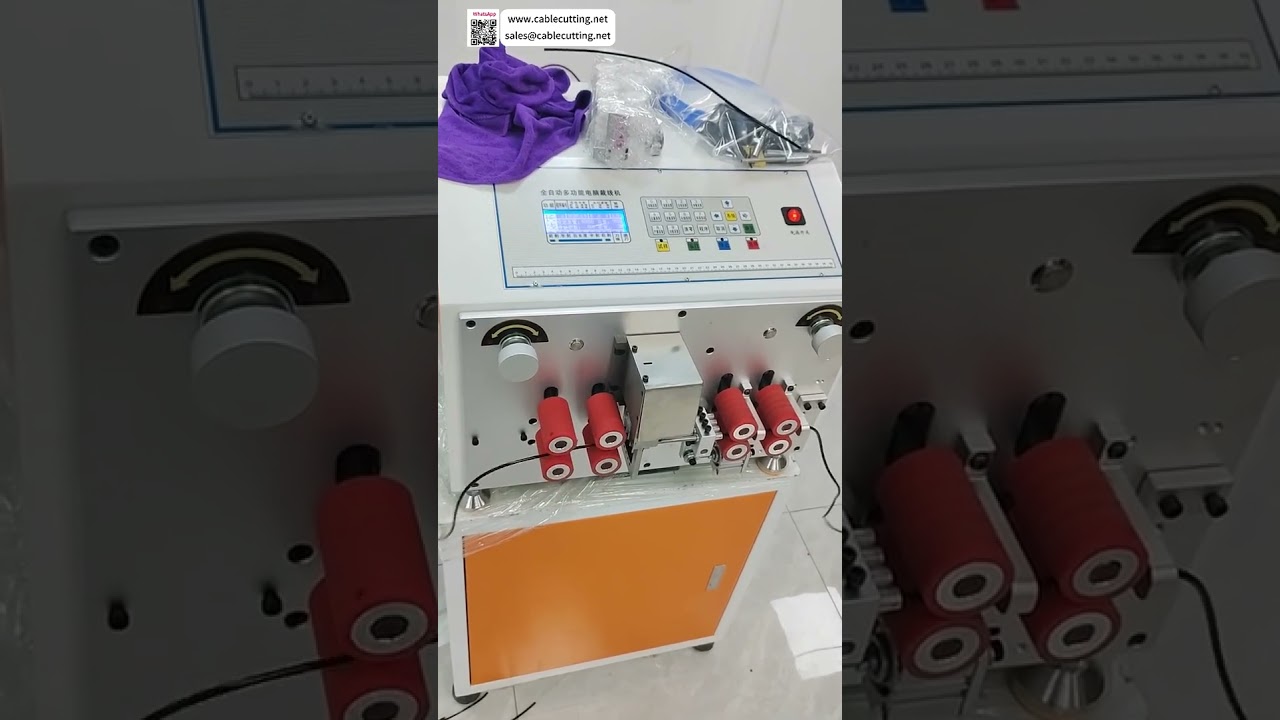 8 Wheel TPE Cable Cutting & Stripping Machine  6000 PcsHr High Precision Production Tool - Shorts