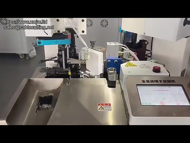 Fullyautomatisk tvåtrådskrympmaskin – kabelavskärning, avisolering & pressning