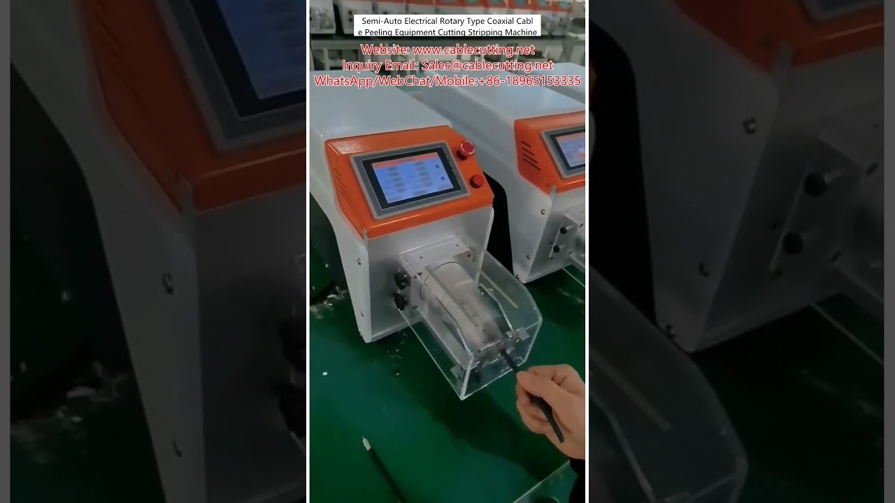 Puoliautomaattinen sähköinen pyörivä koaksiaalikaapelin kuorintalaite leikkaus- ja kuorintakone