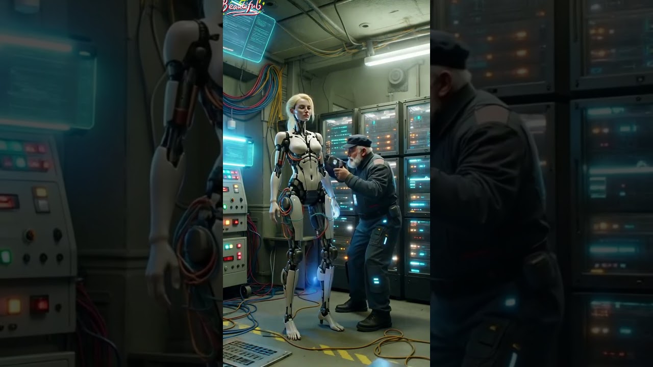 The engineer angered a beautiful robot.