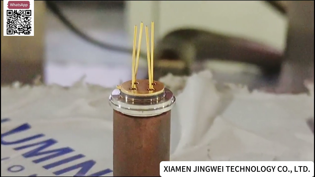 Resistance Spot Welder for TO46 Sensor Stainless Steel Cap to Gold Plated Header Seal Demo